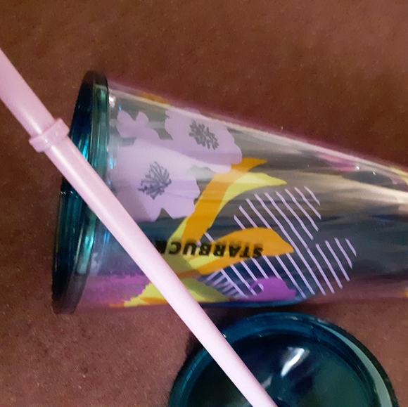 STARBUCKS LTD ED SPRING FLORAL DRINK CUP WITH STRAW! - Picture 10 of 10